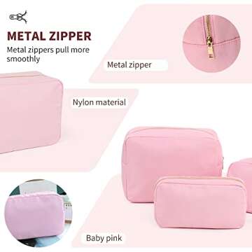 Kaymey Cosmetic Bag Makeup Pouch Bag Case, Nylon Travel Set cosmetic bag Makeup Pouch Bag (XL,8#pink)