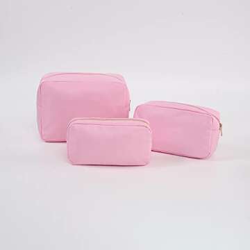 Kaymey Cosmetic Bag Makeup Pouch Bag Case, Nylon Travel Set cosmetic bag Makeup Pouch Bag (XL,8#pink)