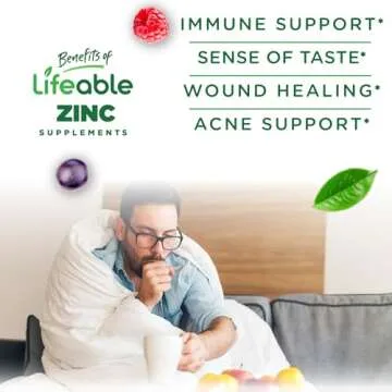 Lifeable Zinc Gummies | 50mg | Great Tasting Natural Flavor Zinc Vitamins | Gluten Free, Vegetarian, GMO-Free Zinc Chewable | for Immune Support | 90 Gummies