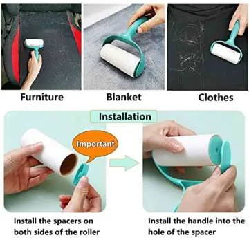 Pet Hair Remover Roller Kit - 3 in 1 Reusable Tool Set