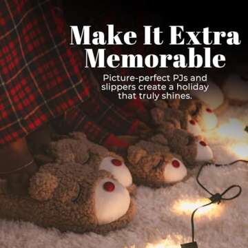 Dearfoams Unisex Matching Family Holiday Christmas Turkey Scuff Slipper, Adult Reindeer, 11-12 US Women