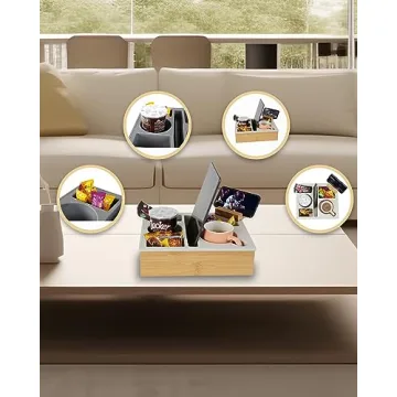 Couch Cup Holder Tray for Snacks and Drinks Organizer
