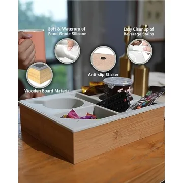 Couch Cup Holder Tray for Snacks and Drinks Organizer