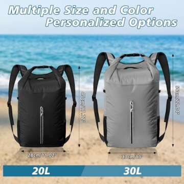 Fitespot 20L Waterproof Dry Bag, Floating Waterproof Backpack Dry Bag for Kayaking, Lightweight Wet ...