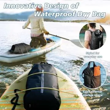 Fitespot 20L Waterproof Dry Bag, Floating Waterproof Backpack Dry Bag for Kayaking, Lightweight Wet Dry Bags Roll Top Closure Marine Dry Sack Bag for Boating,Hiking,Camping,Beach,Wildfishing