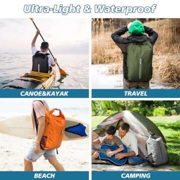 Fitespot 20L Waterproof Dry Bag, Floating Waterproof Backpack Dry Bag for Kayaking, Lightweight Wet Dry Bags Roll Top Closure Marine Dry Sack Bag for Boating,Hiking,Camping,Beach,Wildfishing
