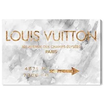 The Oliver Gal Artist Co. Fashion and Glam Contemporary Wrapped Canvas Wall Art Parisian Road Sign L...