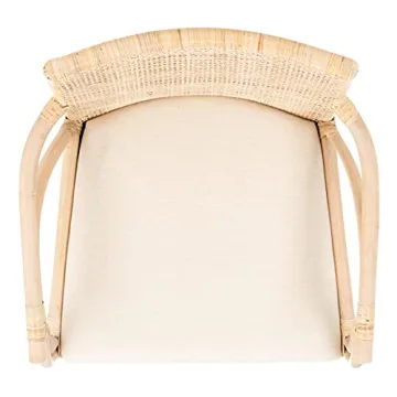 SAFAVIEH Home Collection Gianni Natural Wash/White Cushion Living Dining Room Bedroom Office Foyer Arm Chair SEA4011B