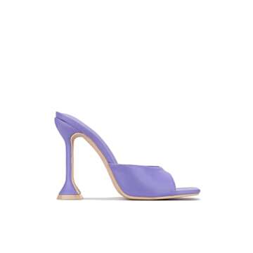 Cape Robbin Lithe Sexy High Heels for Women, Square Open Toe Shoes Heels - Purple Size 6