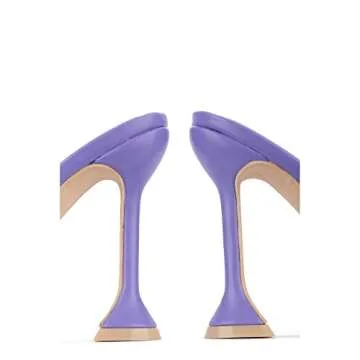 Cape Robbin Lithe Sexy High Heels for Women, Square Open Toe Shoes Heels - Purple Size 6