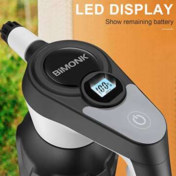 0.5 Gallon Electric Plant Mister Spray Bottle, Battery Rechargeable Automatic Watering Can for Indoor Outdoor Plant, Handheld Sprayers in Lawn & Garden, Pump Free, 2200mAh Battery