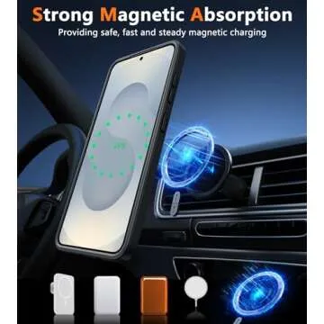 FNTCASE for Samsung Galaxy S25-Plus Case: Magnetic Translucent Matte Shockproof Slim Cell Phone Cover - Military Grade Drop Proof Hard Back Anti-Fingerprint Galaxy S24-Plus Protective - Black