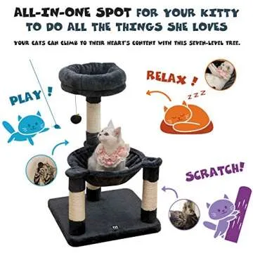 MWPO 28-Inch Cat Tree for Kittens with Hammock & Scratching Posts