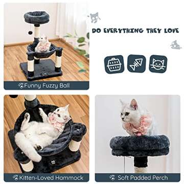MWPO 28-Inch Cat Tree for Kittens with Hammock & Scratching Posts