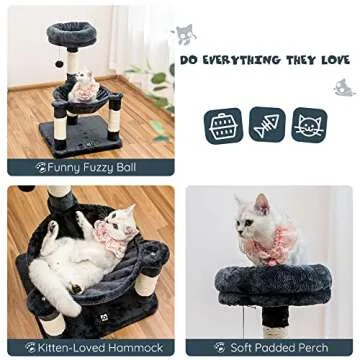 MWPO 28-Inch Cat Tree for Kittens with Hammock & Scratching Posts