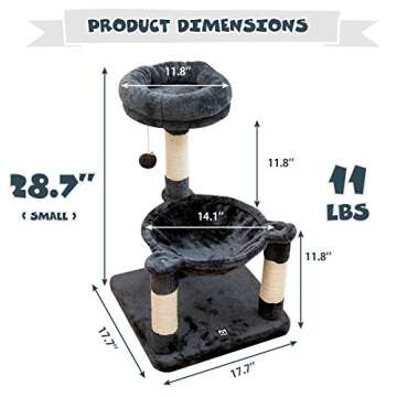MWPO 28-Inch Cat Tree for Kittens with Hammock & Scratching Posts