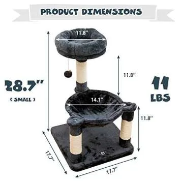 MWPO 28-Inch Cat Tree for Kittens with Hammock & Scratching Posts