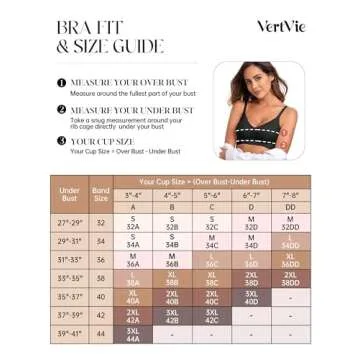 Vertvie Womens Seamless Bra No Underwire Comfort Push Up Bras Buttery Soft Wireless Bralette Full Coverage Sport Everyday Bra(Black,Large)