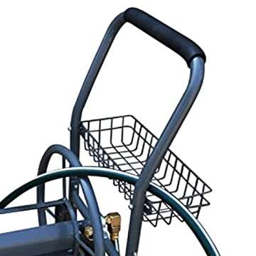 Yard Tuff YTF-26058HRC2 4 Wheel 260 Foot Capacity Steel Frame Heavy Duty Water Hose Reel Cart with 6 Inch Inlet Hose and 10 Inch Pneumatic Tires