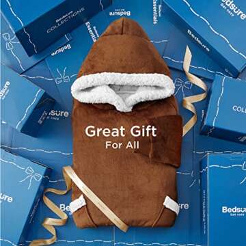 Comfortable Bedsure Wearable Blanket Hoodie for All Sizes