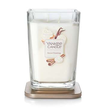 Yankee Candle Elevation Collection with Platform Lid Sweet Frosting Scented Candle, Large 2-Wick, 80 Hour Burn Time