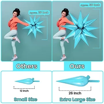 KatchOn Light Blue Star Cones 50 Pack for Parties