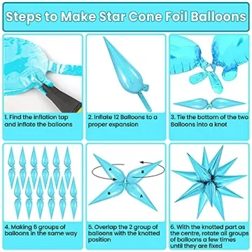 KatchOn Light Blue Star Cones 50 Pack for Parties