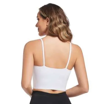 Gecdgzs Sports Bras for Women Longline Padded Crop Tops Running Fitness Yoga Workout Tank Top with B...