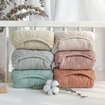 Lulumoon Muslin Mini Crib Sheets - Pack n Play Sheets Fitted for Baby - 24"x 38" Brown