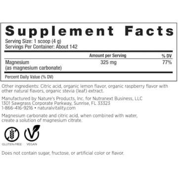 Natural Vitality Calm Magnesium Citrate Powder 20 ounces
