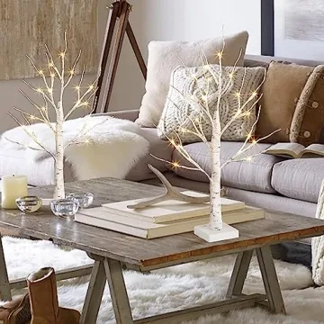 LED Lighted Birch Tree - 2FT Tabletop Decor for Home