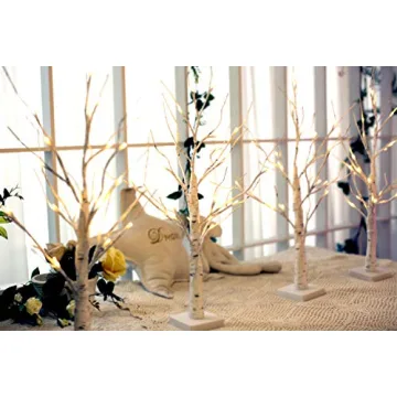 LED Lighted Birch Tree - 2FT Tabletop Decor for Home