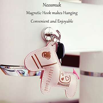 Neosmuk Magnetic Hooks, Heavy Duty Earth Magnets with Hook for Refrigerator, Extra Strong Cruise Hook for Hanging, Magnetic Hanger for Curtain, Grill(Pack of 10)