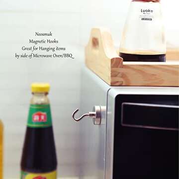 Neosmuk Magnetic Hooks, Heavy Duty Earth Magnets with Hook for Refrigerator, Extra Strong Cruise Hook for Hanging, Magnetic Hanger for Curtain, Grill(Pack of 10)