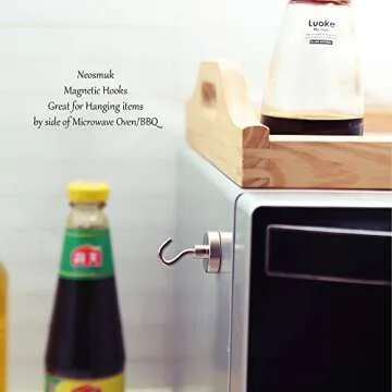 Neosmuk Magnetic Hooks, Heavy Duty Earth Magnets with Hook for Refrigerator, Extra Strong Cruise Hook for Hanging, Magnetic Hanger for Curtain, Grill(Pack of 10)