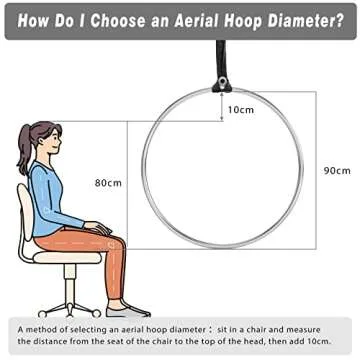 runner deer Complete Lyra/Aerial Hoop/Aerial Rings Set,Include lyra,carabiners, Swivel, and spanset (35"(90), Single tab)