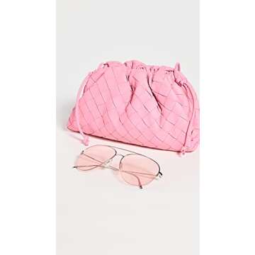 Bottega Veneta Women's Pre-Loved Mini Pouch Intrecciato, Pink, One Size