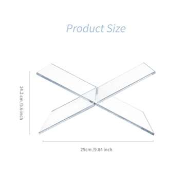 Acrylic Book Stand, Dveda Acrylic Book Holder, Clear Acrylic Book Display Stand, 2 Piece Reading Stand for Open and Closed Books,Magazines,Textbooks,Recipe Holder Picture Display