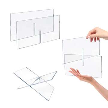 Acrylic Book Stand, Dveda Acrylic Book Holder, Clear Acrylic Book Display Stand, 2 Piece Reading Stand for Open and Closed Books,Magazines,Textbooks,Recipe Holder Picture Display