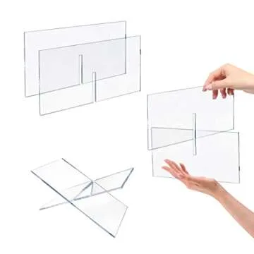 Acrylic Book Stand, Dveda Acrylic Book Holder, Clear Acrylic Book Display Stand, 2 Piece Reading Stand for Open and Closed Books,Magazines,Textbooks,Recipe Holder Picture Display
