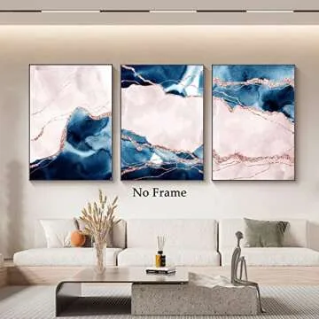 Pink Blue Marble Canvas Art for Vibrant Home Decor