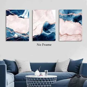 Pink Blue Marble Canvas Art for Vibrant Home Decor