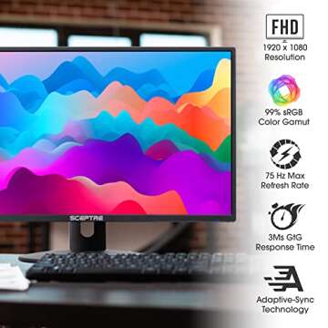 Sceptre 24-inch FHD LED Gaming Monitor with Built-in Speakers