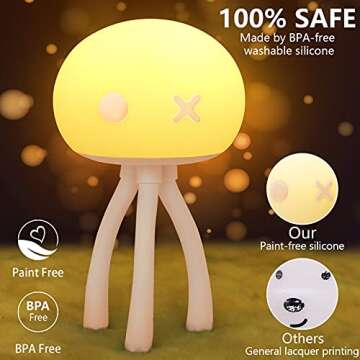 Cute Kids Night Light - Rechargeable & Dimmable Silicone Lamp