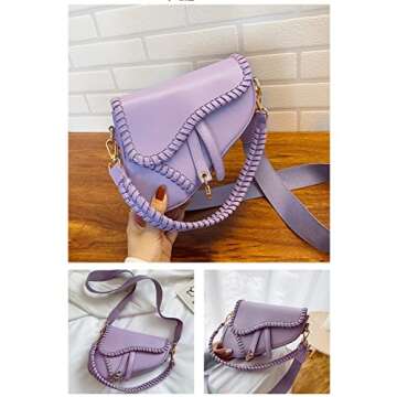 ANLJED Women Trendy Saddle Shoulder Bag Clutch Purse Underarm Handbag Satchel HandBag Crossbody Bag