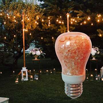 Himalayan Glow Salt Light Bulbs 60-Watt Equivalent, Warm Amber Glow, 7 watts