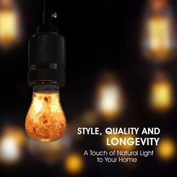 Himalayan Glow Salt Light Bulbs 60-Watt Equivalent, Warm Amber Glow, 7 watts