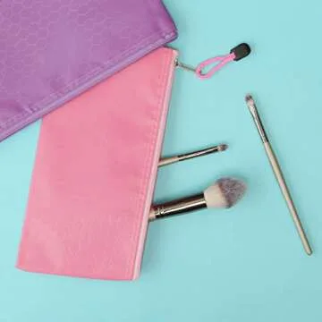 LABUK 29pcs Zipper Pencil Pouches, Small Zipper Pencil Bags, Waterproof Pencil Cases, for Office Travel Cosmetics 12 Colors