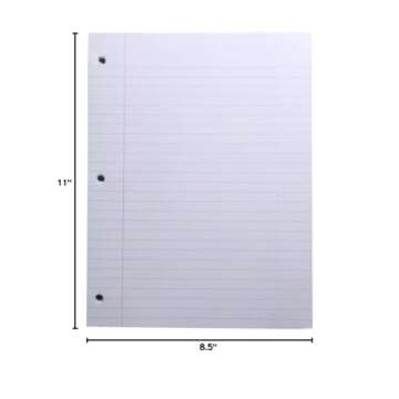 Top Flight Filler Paper, 8.5 x 11 Inches, Wide Rule, 200 Sheets (12803) White