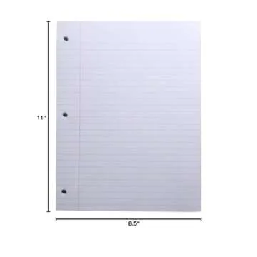 Top Flight Filler Paper, 8.5 x 11 Inches, Wide Rule, 200 Sheets (12803) White